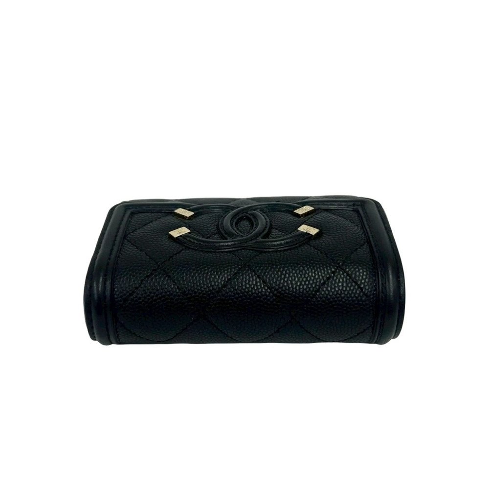CHANEL Black Caviar Leather Logo Wallet - Picture 3 of 10